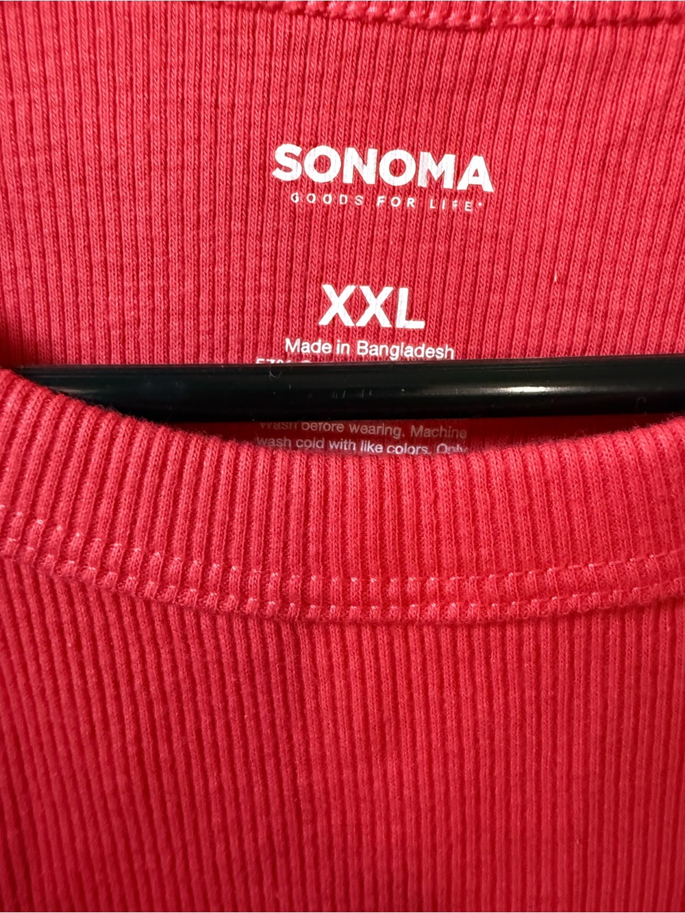 Sonoma Ribbed Crewneck Tee in Coral Pink